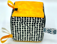 Load image into Gallery viewer, 5&quot; Black and Yellow Sensory Fabric Block
