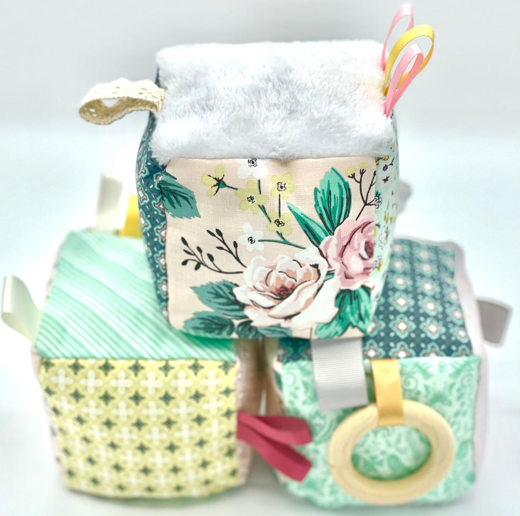 3.5” Floral Sensory Fabric Block Set