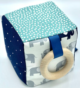 5" Elephant Sensory Fabric Block