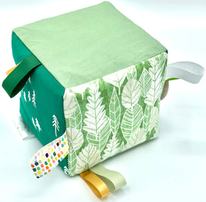 5" Leafy Green Sensory Fabric Block